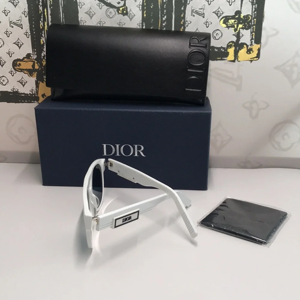 New Authentic Dior White Acetate Sunglasses DIOR B23 R 11